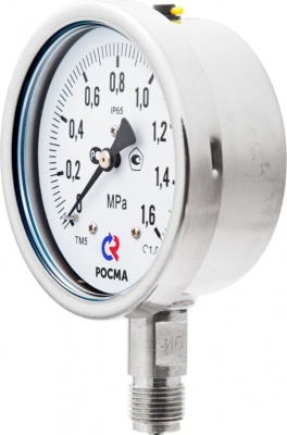 Манометр, Тип ТМ серия 21, коррозионностойкий виброустойчивый, подключение снизу, Росма В Красноярске